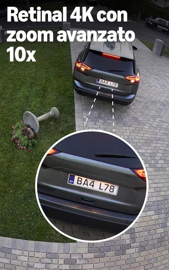 Detalle de Ring Videocamera esterna Pro Plug-In (Outdoor Camera Pro, ultimo modello) – Retinal 4K e zoom 10x, confezione da 2