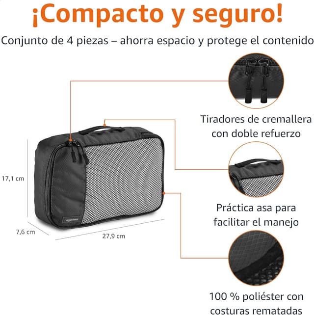 Detalle 1 de Amazon Basics - Set de 4 Organizadores de Viaje Pequeños