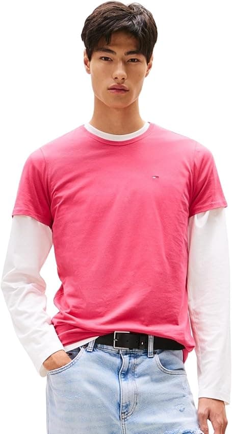 Imagen de Tommy Jeans TJM Xslim Jersey Tee 👕 Red Vintage Cerise XS en OfertitasTOP