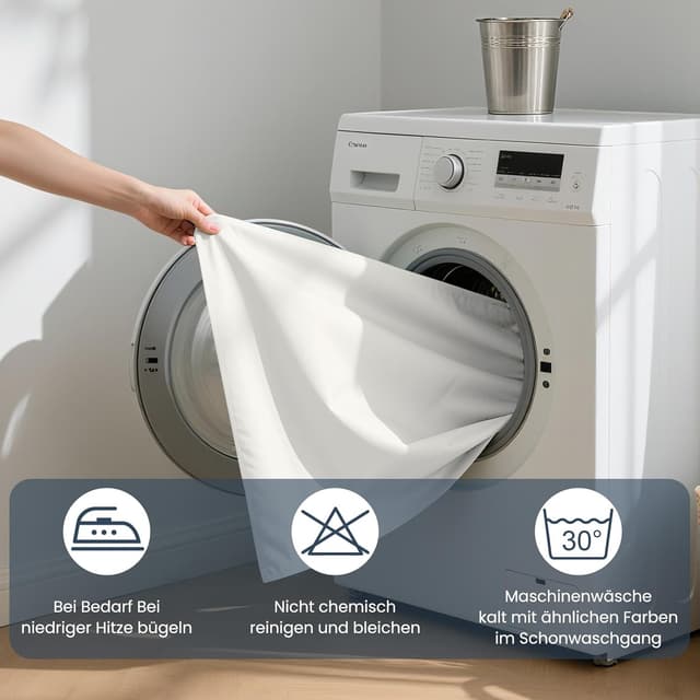 Detalle 2 de REDKEY Duschvorhang 120×200 cm mit Gewicht unten, anti-schimmel, waschbar und schnelltrocknend (8 Haken), warmweiß