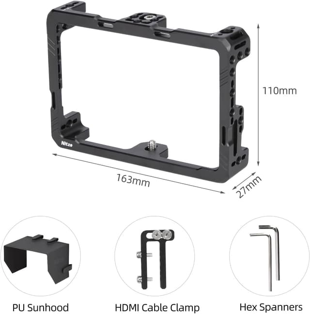 Detalle de Nitze Monitor Cage Kit JT-F05B für Feelworld F5 PRO/F5 PROX sowie F6 PLUS/F6 PLUSX