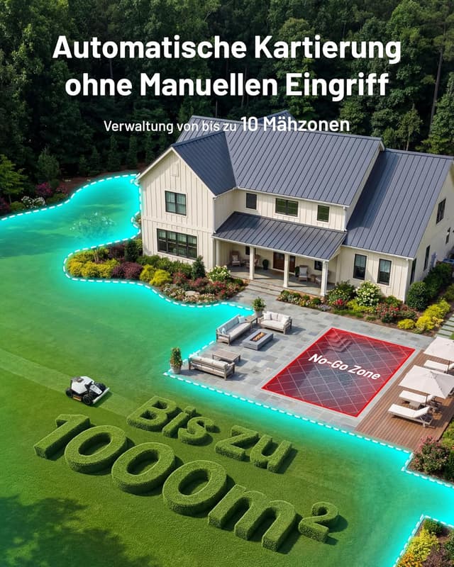 Detalle 1 de MAMMOTION LUBA Mini 2 AWD 1000 Mähroboter ohne Begrenzungskabel mit Tri-Kamera-AI & NetRTK