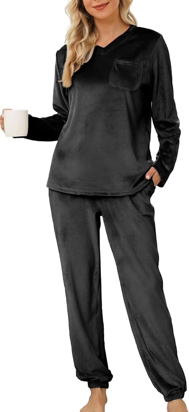 Thumbnail 6 de Lovasy Women’s Fleece Pyjamas Set with Pockets – warm, fluffy two-piece loungewear for winter