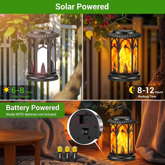 Detalle 2 de GEARLITE solar lanterns for garden 2 pack