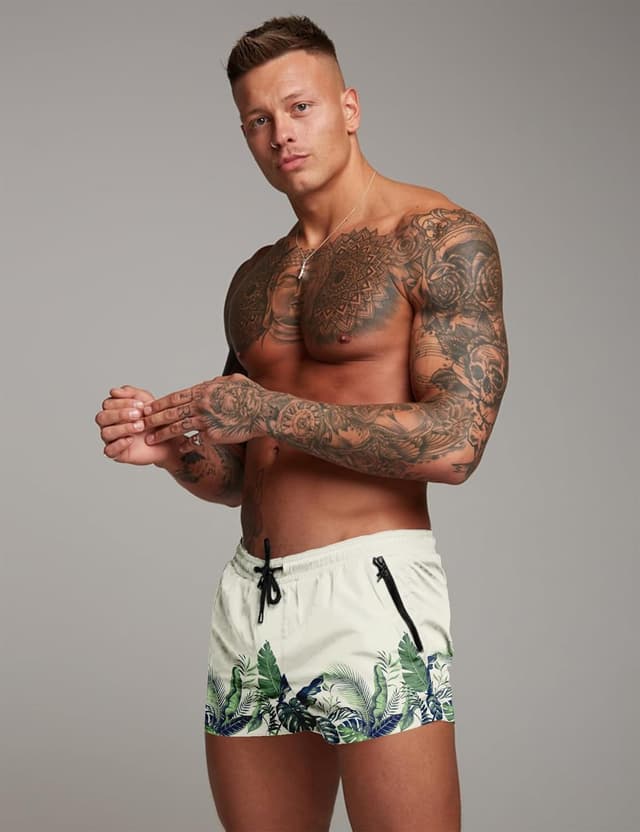 Detalle de COOFANDY Men’s Quick-Dry Swim Trunks with Mesh Lining, Zipper Pockets