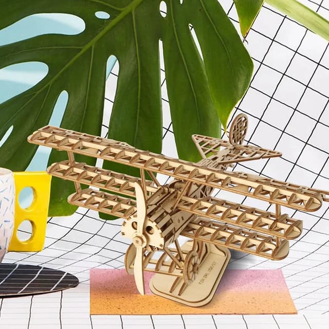 Detalle de ROBOTIME ROKR TG301 Avion 3D en puzzle bois