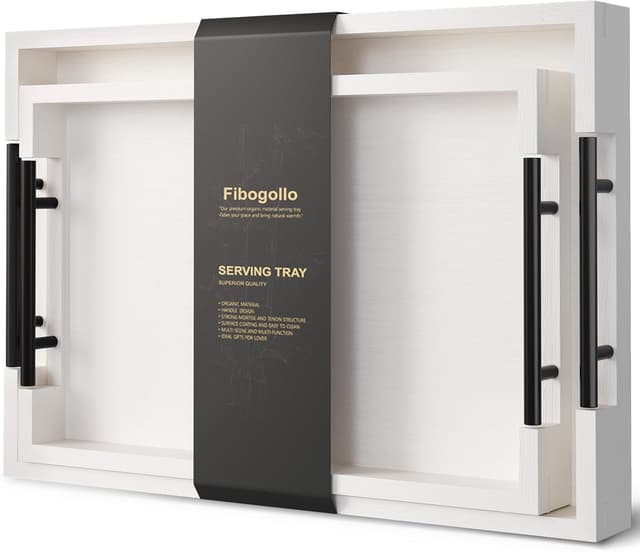 Detalle de Fibogollo Bamboo Serving Tray Set 2