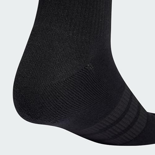 Detalle 2 de adidas unisex Cushion Sportswear Crew Socks (pack de 3) negras con amortiguación, 34-36