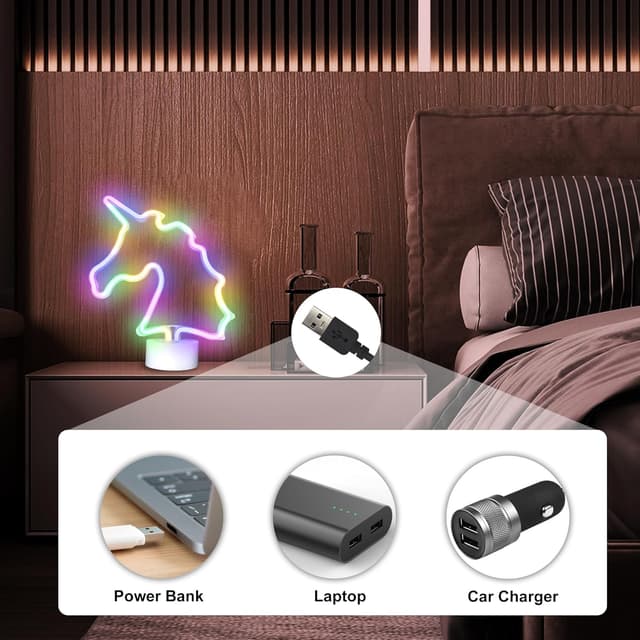 Detalle 2 de Aslanka Einhorn LED-Licht Neon 3