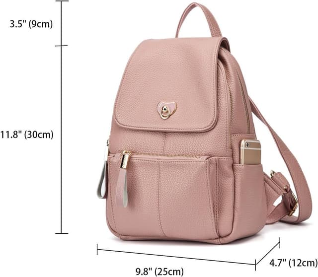 Detalle de DEERWORD Donna borsa a zaino / zainetto antifurto in PU 3005 rosa