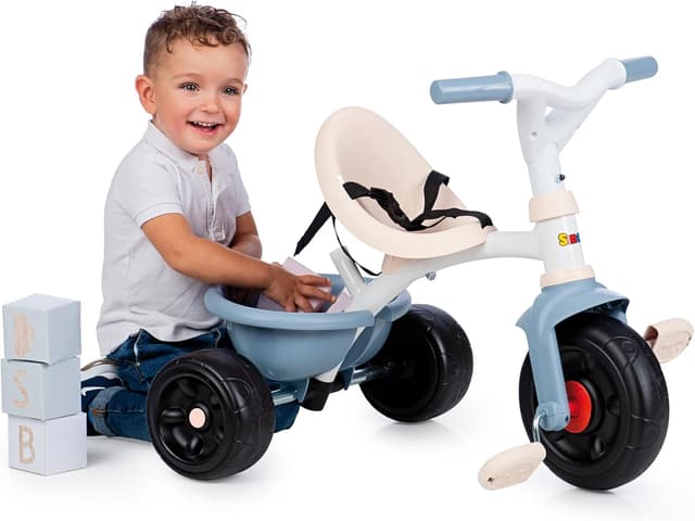 Detalle 2 de Smoby Be Fun Azul: Triciclo Evolutivo con Seguridad
