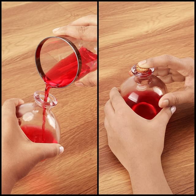 Thumbnail 5 de BELLE VOUS Spherical Glass Bottles 240ml Jar with Cork Stopper