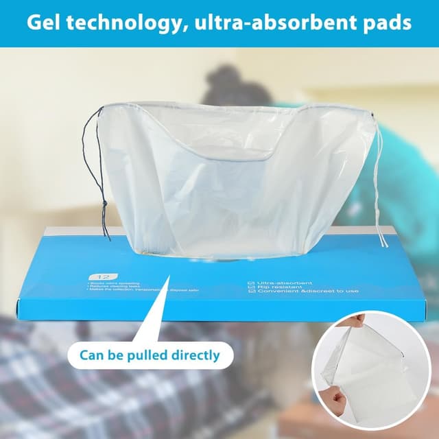 Detalle de AOGOE Sacs à vomi jetables étanches 12 x 1000 ml, avec tampons super absorbants