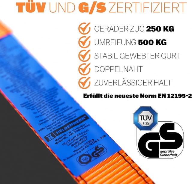 Thumbnail 1 de HELDENWERK Spanngurte 4 Stück 6m