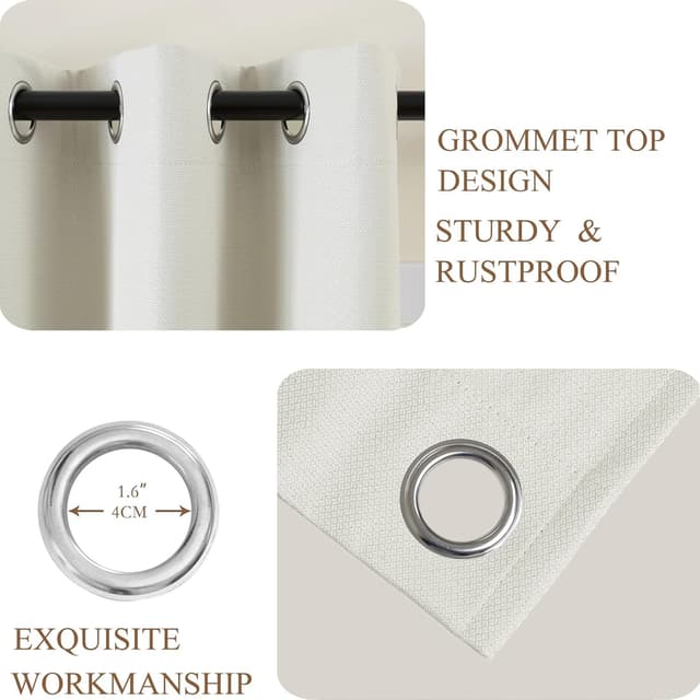 Thumbnail 4 de L.Z.E Verdunkelungsvorhänge Elfenbein 225 cm 2er Set