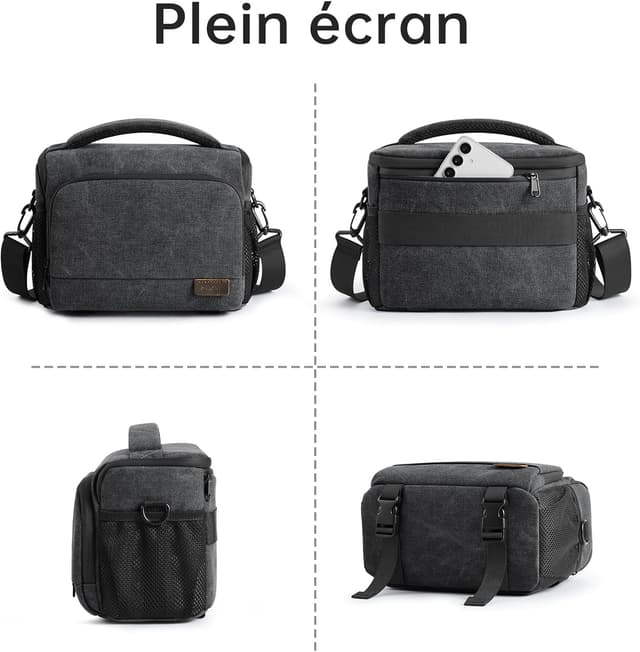 Thumbnail 6 de Sac photo étanche S-ZONE pour DSLR/SLR (24,5 × 13,5 × 18 cm) avec bandoulière et compartiments