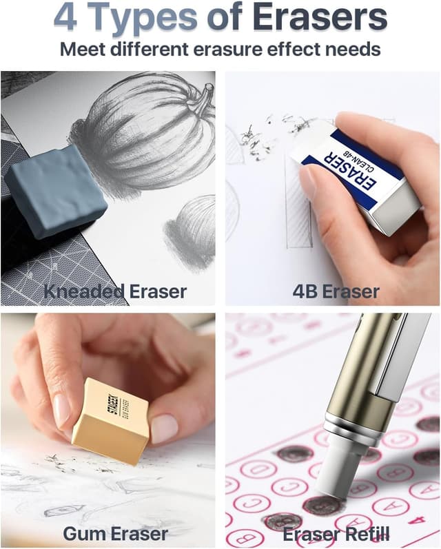 Detalle de STAGEEK 30-teiliges Druckbleistift-Set mit Metallstiften, LEDertasche und Minen 0,5/0,7/0,9/2,0 mm