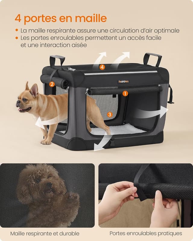 Detalle 2 de Feandrea PDC016B01 sac transport chien 60 cm