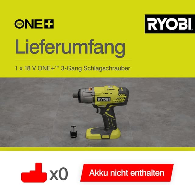 Thumbnail 5 de Ryobi R18IW3-0 Akku-Schlagschrauber 18 V