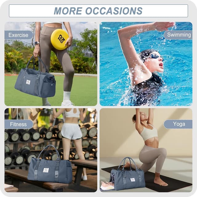 Thumbnail 6 de WEPLAN Sporttasche mit Schuhfach & Nassfach (Duffel Bag), Grau-Blau – Handgepäck & Gym Bag