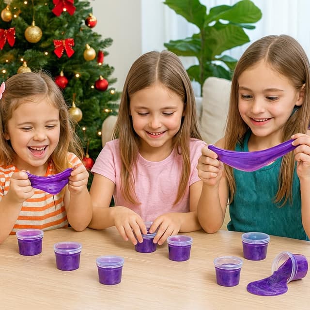 Detalle de Galaxy Slime 24 Pack (Purple) – Non-sticky, soft & smooth mini slime party favours