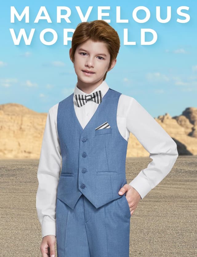 Thumbnail 4 de Marvelous World Boys' Slim Fit Suit Set
