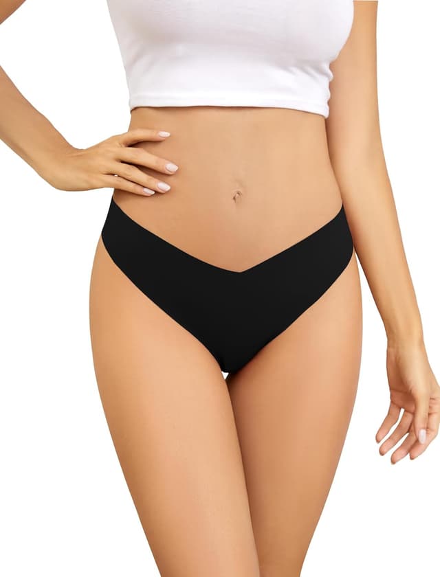 Detalle de VOENXE Nahtloser String Tanga Damen (5er-Pack) mit niedriger V-Form