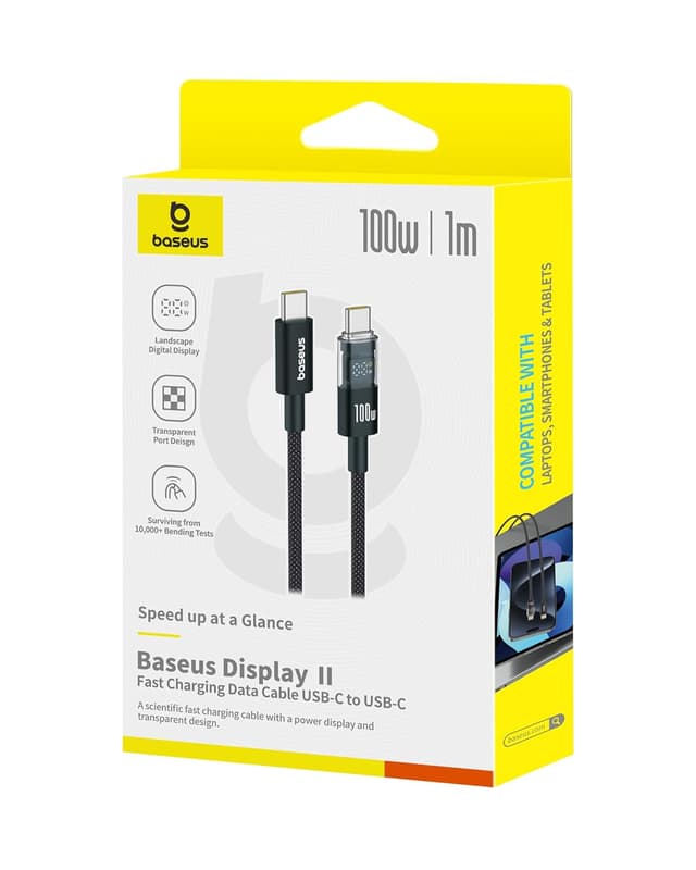 Thumbnail 6 de Baseus 100W USB‑C auf USB‑C Schnellladekabel (1 m) mit LED-Display