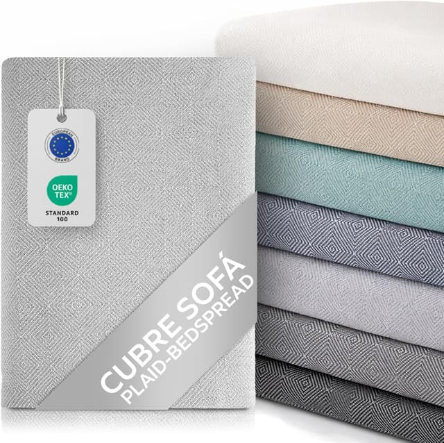 Detalle de Textilhome Copridivano e Copriletto Multiuso modello Dante, telo arredo perlato 130x180 cm (OEKO-TEX)