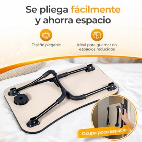 Detalle 2 de Mesa Plegable Auxiliar T-LOVENDO.ES de 60x40 cm para portátil y tablet