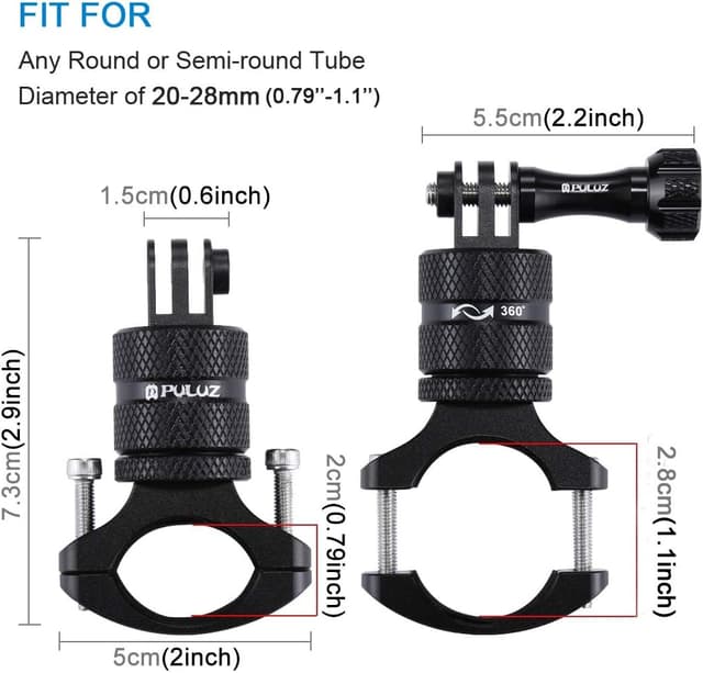 Detalle 2 de PULUZ Action Cam Fahrradhalterung 360°