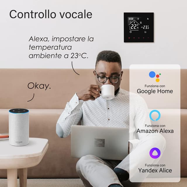 Thumbnail 3 de Termostato Graffiti TDR89B WiFi 3A