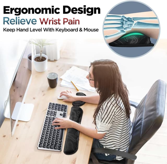 Detalle 2 de Gimars Reposamuñecas teclado y ratón
