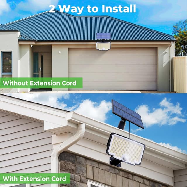 Detalle 2 de nipify 6er Set Solar-Außenlampen mit Bewegungsmelder, 318 LEDs, IP65 und 3 Modi