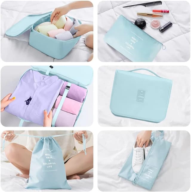 Detalle de MURISE Packing Cubes 8 pièces (6 ou 8) : organisateur de valise pour voyages et vacances