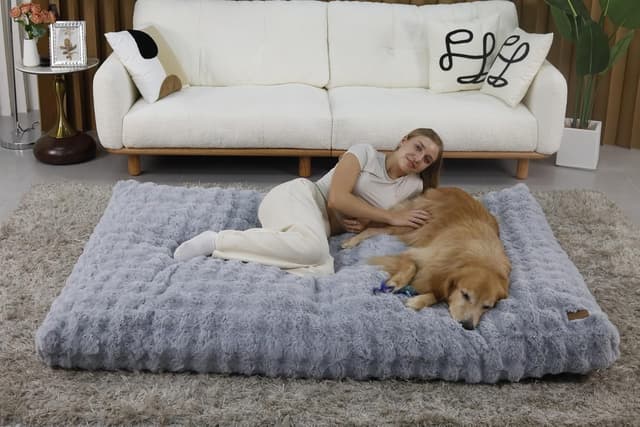 Detalle 2 de BingoPaw Human Dog Bed 4XL – Hundebett für Menschen, 200x130x18 cm, grau