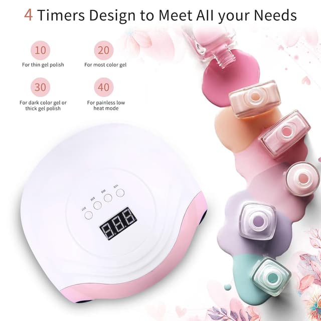 Detalle 2 de Aokyom 168W UV-LED Nageltrockner mit 10/30/60/99s Timer, LCD-Anzeige & Smart Sensor