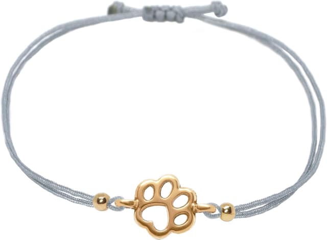 Detalle de Selfmade Jewelry Armband Damen Roségold „Pfote“ – größenverstellbares Makramee mit Geschenkverpackung