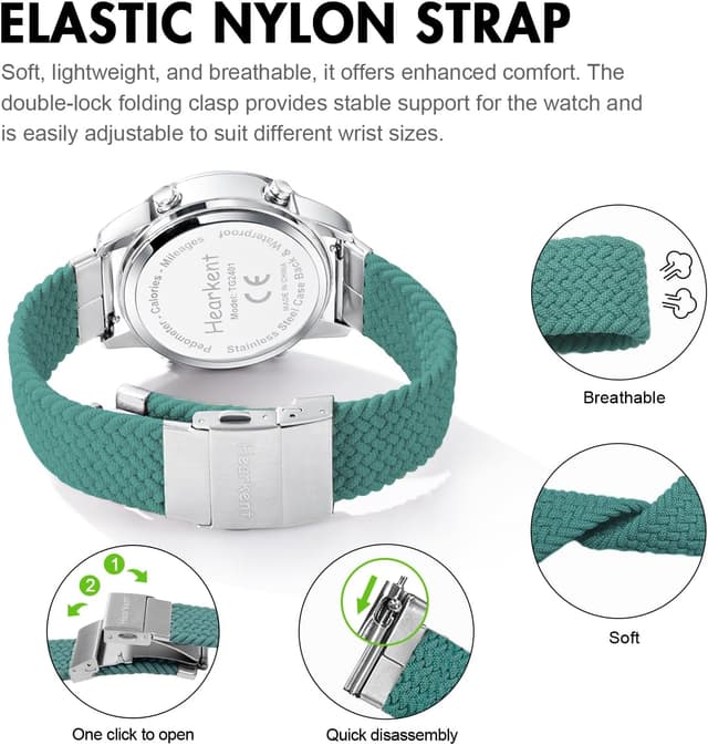 Thumbnail 6 de Hearkent Women Pedometer Watch with Step Counter, 30M Waterproof EL Backlight & No-App Tracking