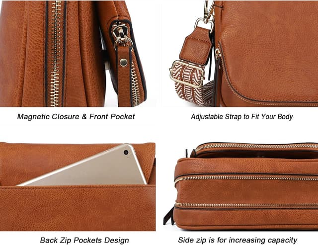 Detalle de GLITZALL borsa a tracolla da donna in pelle PU con chiusura magnetica e cinturino regolabile