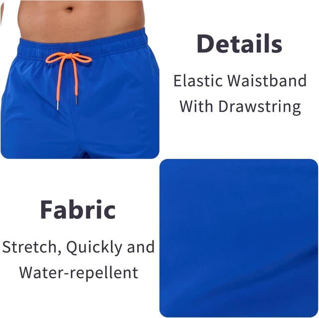Detalle de Aisprts Costume da Uomo 2 in 1 per il mare con fodera a compressione e pantaloncini idrorepellenti