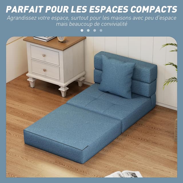 Detalle 2 de HOMCOM fauteuil lit 1 place 120 kg