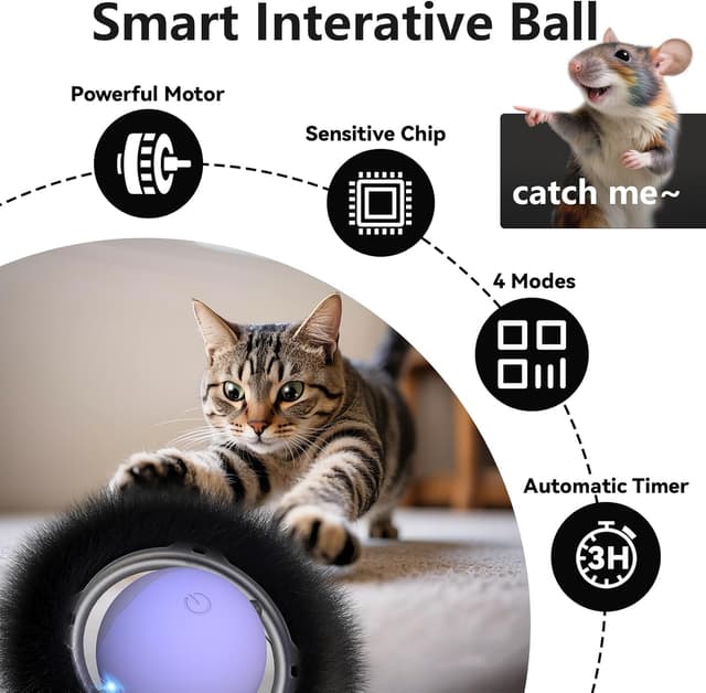 Detalle 2 de GoldenSun Interactive Smart Moving Ball Kitten Toy