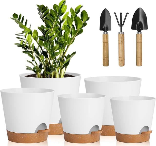 Imagen de Idealife Macetas autorriego juego 5 piezas 17,8 cm en OfertitasTOP