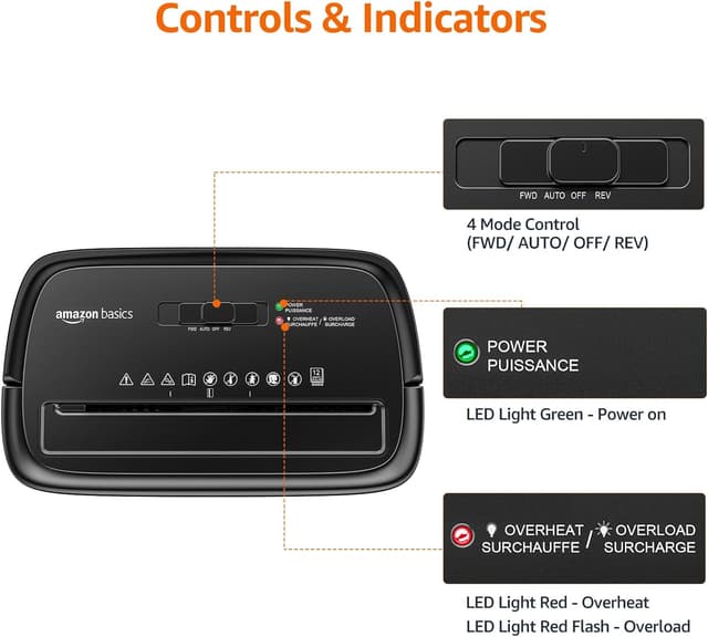 Detalle 2 de Amazon Basics 12-Sheet Cross Cut Shredder ⚙