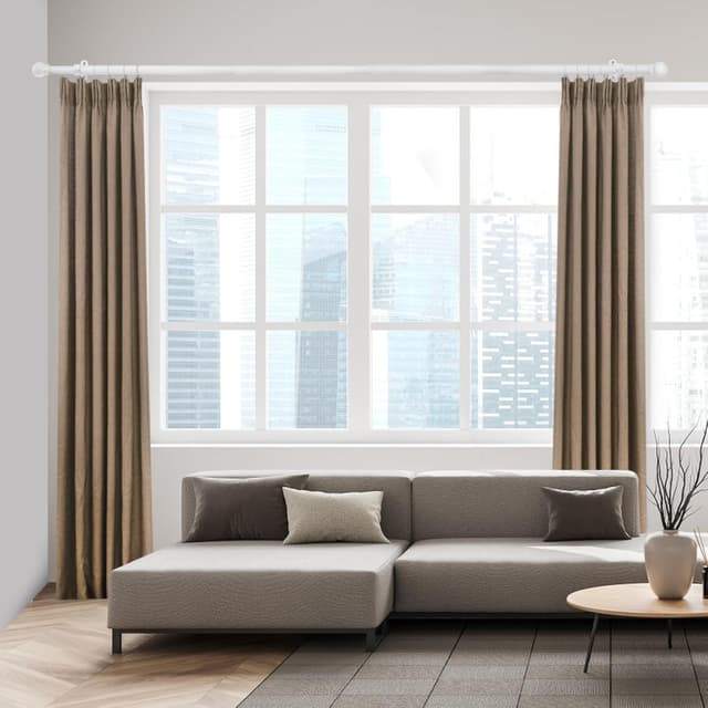 Thumbnail 6 de AMZSEVEN Adjustable Curtain Rods (16–48 in, up to 60 in) with 1-inch Diameter Round Finials, White