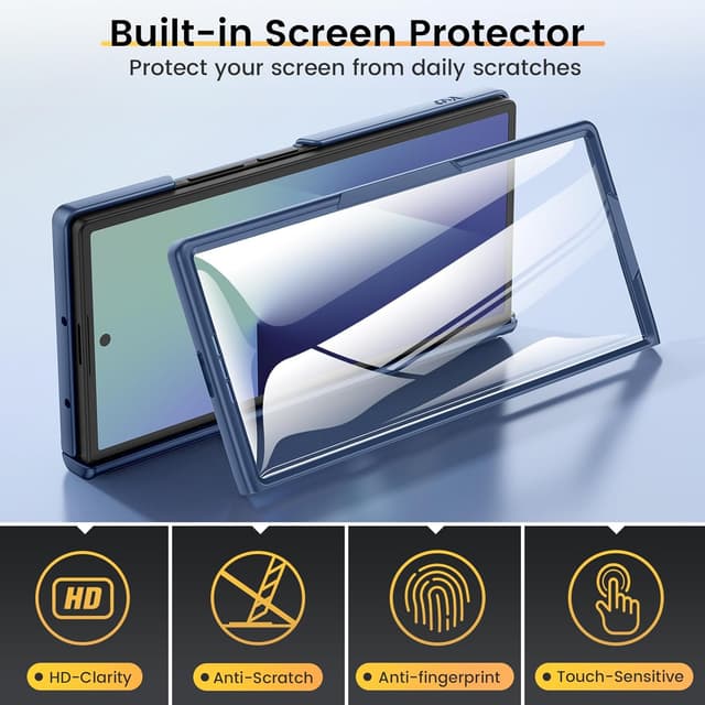 Thumbnail 5 de VEGO for Samsung Galaxy Z Fold 7 Case (Blue) with Hinge Protection, Slide Camera Cover, 360° Ring Stand & Built-in Screen Protector