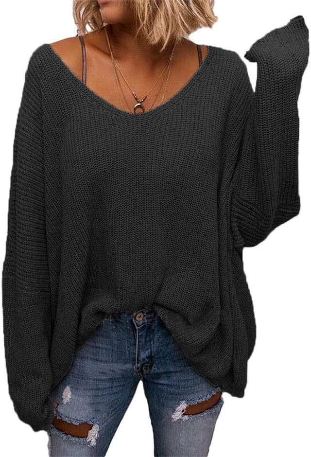Imagen de BZB V Neck Oversized Pullover 44.49 in en OfertitasTOP