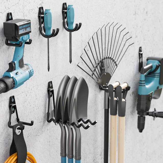 Thumbnail 6 de BONTEC 16 Pack Black Garage Hooks – Heavy Duty Wall Mount Storage for Ladders, Tools and Bikes