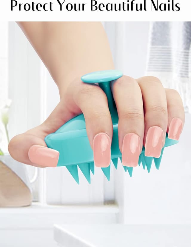 Detalle 2 de HEETA Scalp Massager Shampoo Brush with Soft Silicone Bristles (Pet-Green) for Hair Care & Relaxation